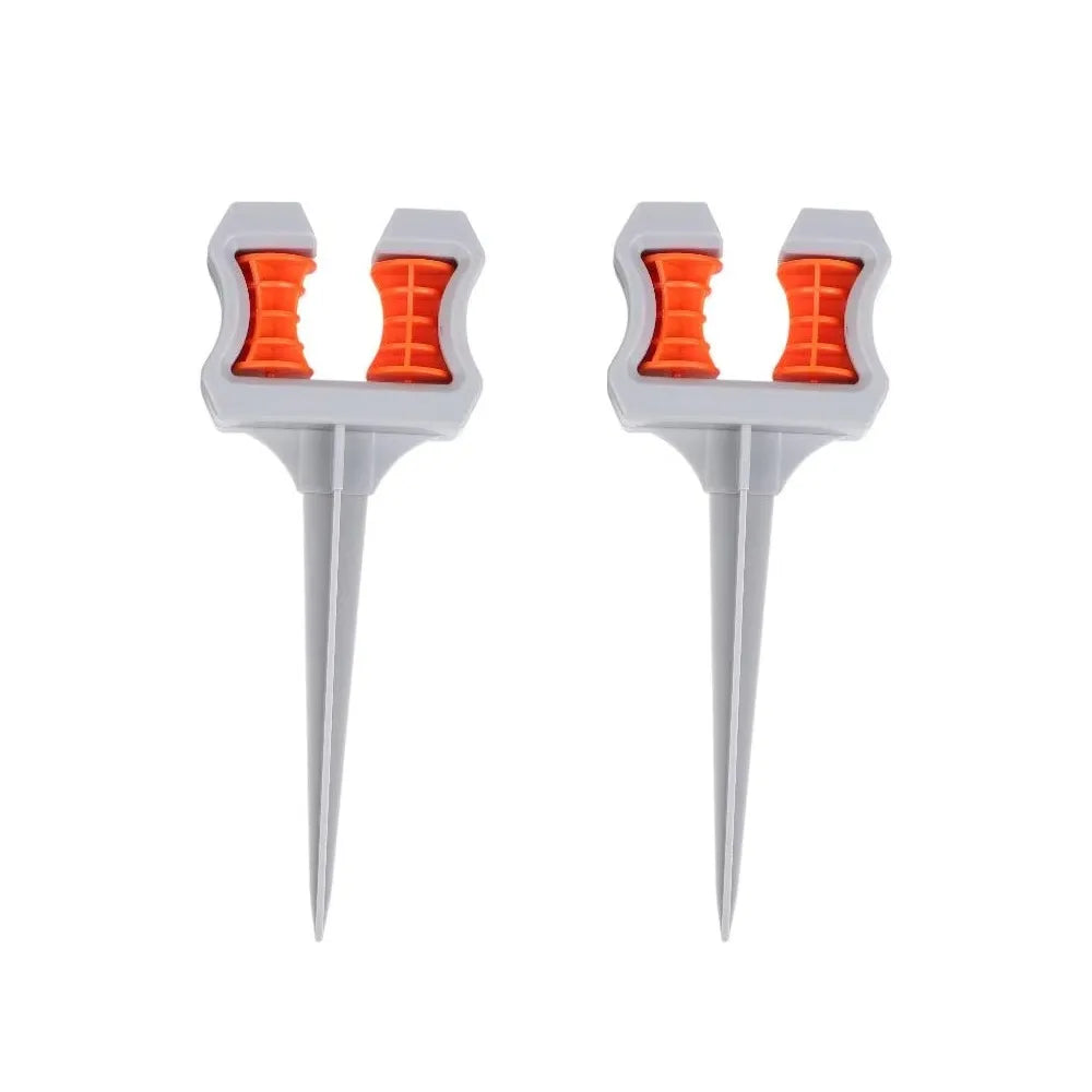 2Pcs Anti-Kink Garden Hose Guide Stake Ground Spike Roller Wheel Water Pipe Guide Heavy Duty Plastic Water Pipe Positioning Tool Vue Grey