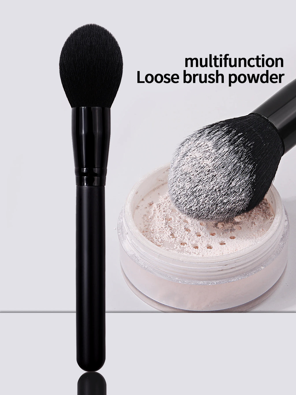 1PC Black Makeup Brush Soft Fluffy Loose Powder Brushes Multifunctional Foundation Brush Highlighter Blush Brush Beauty Tool Vue black