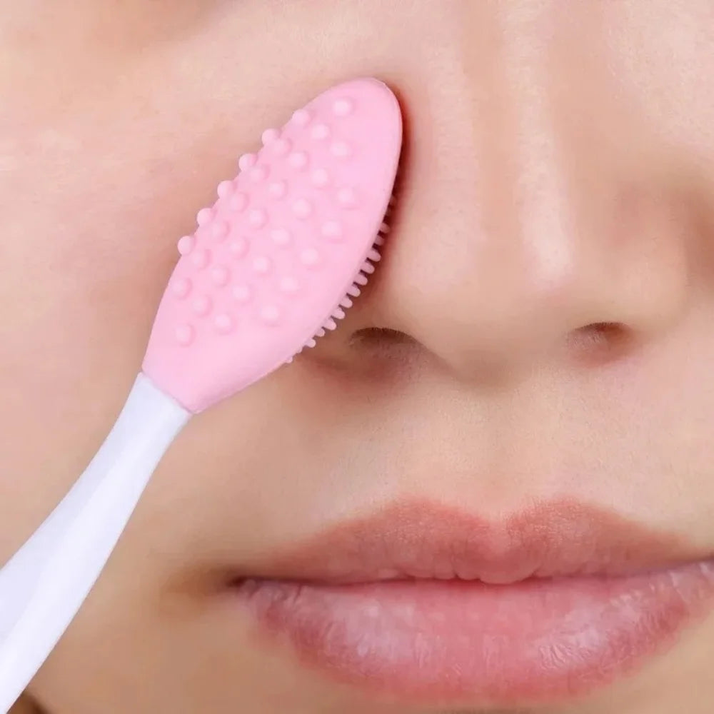 1/5PCS Blackhead Removal Brushes Beauty Skin Care Wash Face Silicone Brush Exfoliating Nose Clean Tools with Replacement Head Vue