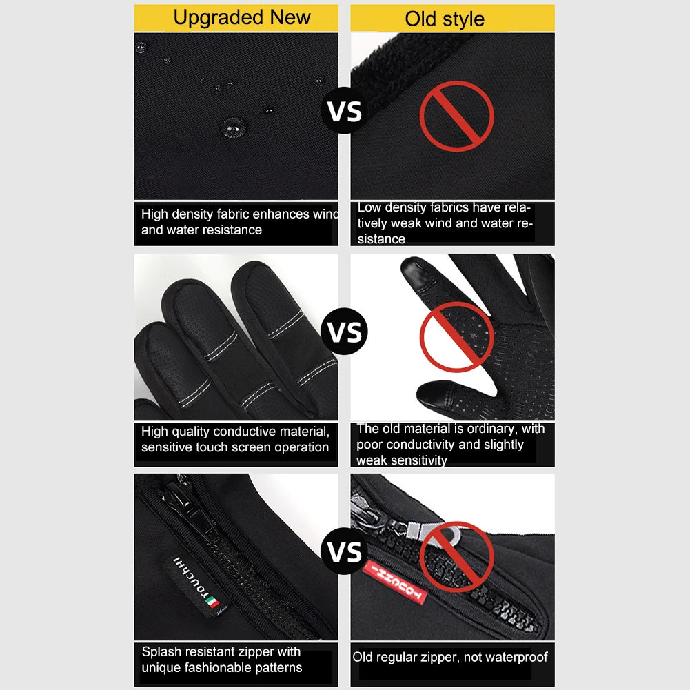 USB Heated Winter Ski Gloves Touch Screen Thermal Gloves Fleece-Lined Windproof Anti-Slip for Cycling Hiking Driving Outdoor Vue