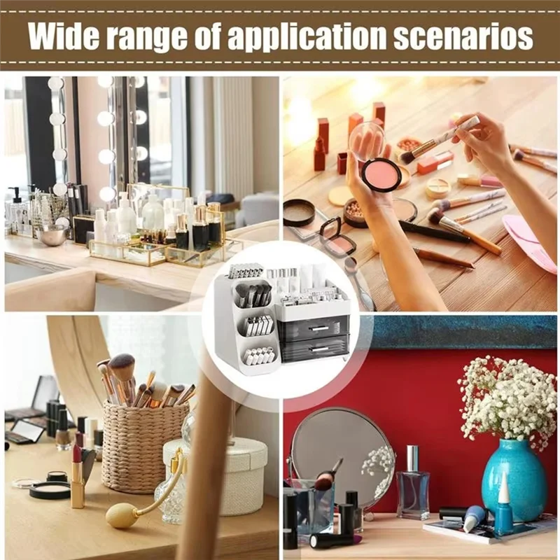 Drawer Style Makeup Storage Box Dormitory Organizer Plastic Cosmetics Skincare Dressing Table Desktop Sundrie Containerabkw Vue White NONE