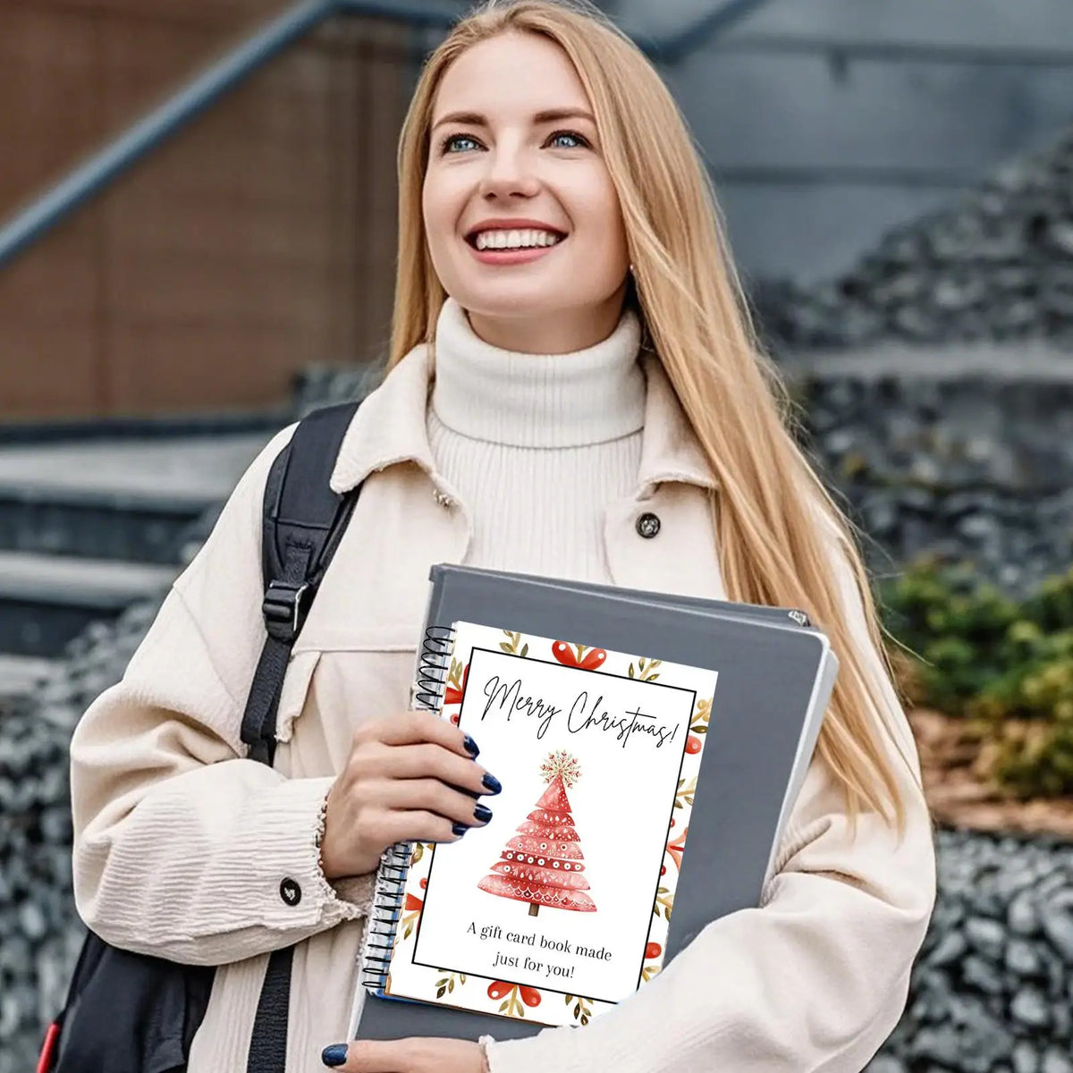 Christmas Card Holder Organizer, Festive Photo Card Album Storage Book for Home Family Party School Office, Holiday Keepsake Vue