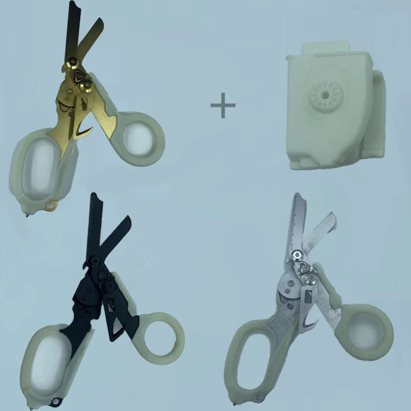 Portable Multi-Purpose Scissors Raptors First Aid Expert Tactical Folding Scissors Set Outdoor Survival Tools Luminous Series Vue