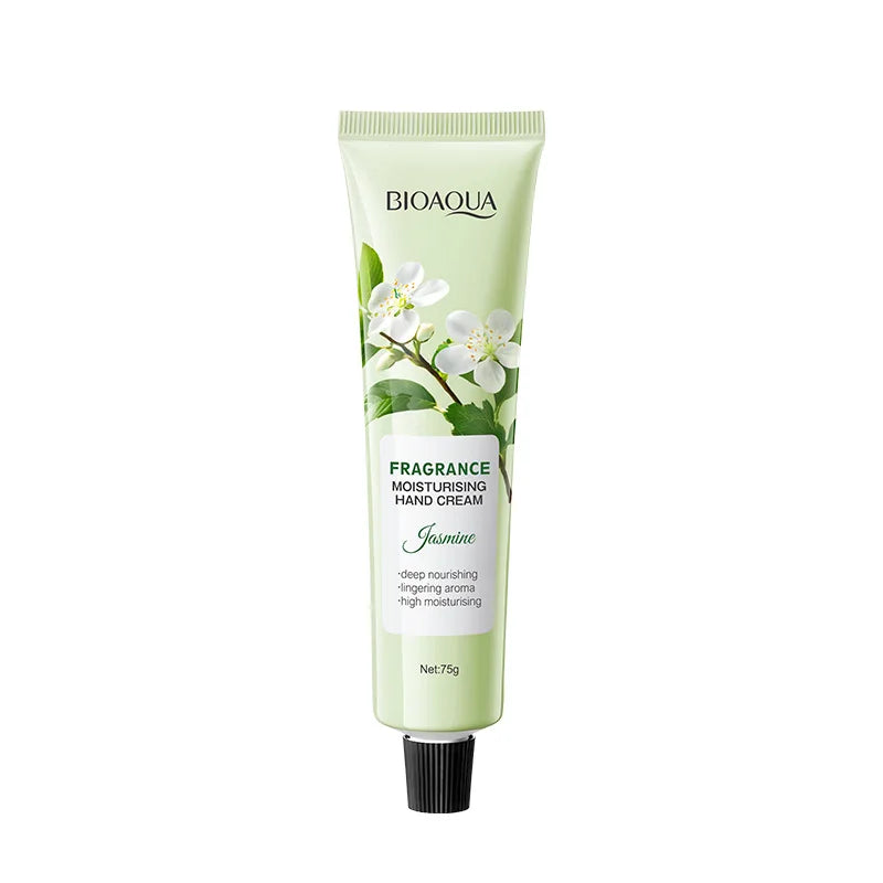 Jasmine Moisturizing Hand Cream, with a Gentle Touch, the Scent of Jasmine Fills the Air, Deeply Moisturizes and Nourishes, Repairs Dry and Rough Skin, Leaving Hands Soft and White. Vue