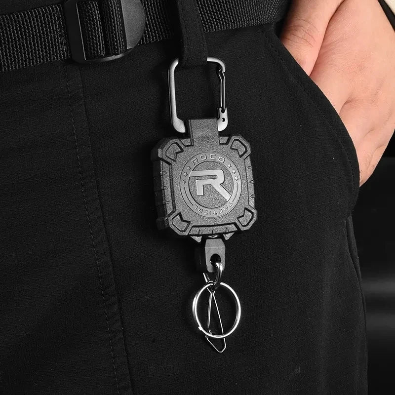 New H64 Anti Loss Theft Telescopic Key Chain High Resilience Key 90 CM Long Steel Wire Rope Keychain Ring Military Gun Keyring Vue