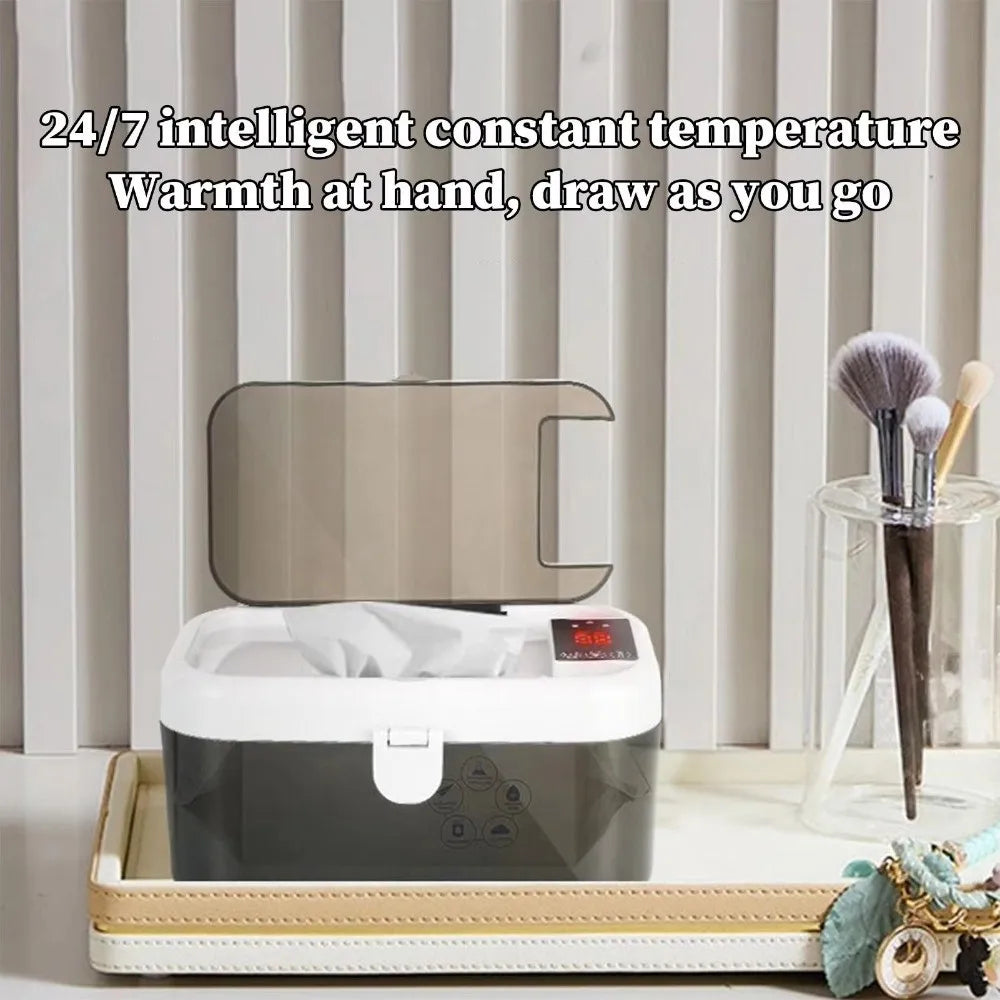 Quick Heating Baby Wipe Warmer Case Digital Display Small Wet Towel Dispenser USB Charging Dispenser Car Napkin Heating Box Vue