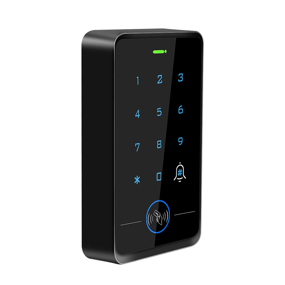 RFID 125Khz Access Keypad Backlight Touch Screen Panel Standalone Access Control Keyboard OutdoorWaterproof Wiegand 26/34 DC12V Vue