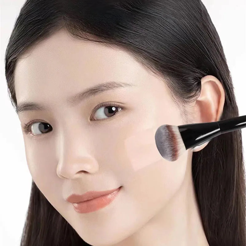Tongue & Round Head Foundation Brush Ultra Soft Dense Bristles Concealer Makeup Brush Low Powder Cosmetic Concealer Makeup Brush Vue