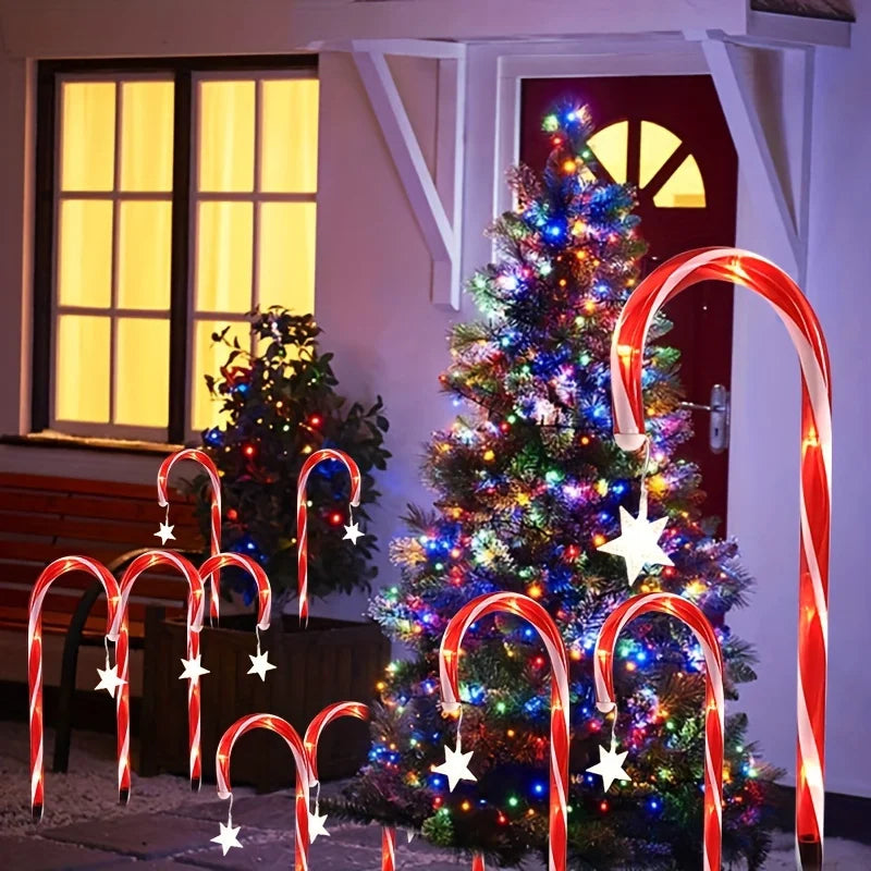 LED Solar Candy Cane Lights Waterproof Outdoor Decorative Lamp for Garden Patio Terrace Wedding Yard Path Xmas Party Ornaments Vue