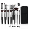 Black Makeup Brush Set 24pcs with Bag Professional Soft Fluffy Foundation Eyeshadow Concealer Blending Blush Brushes Beauty Tool Vue Black 2