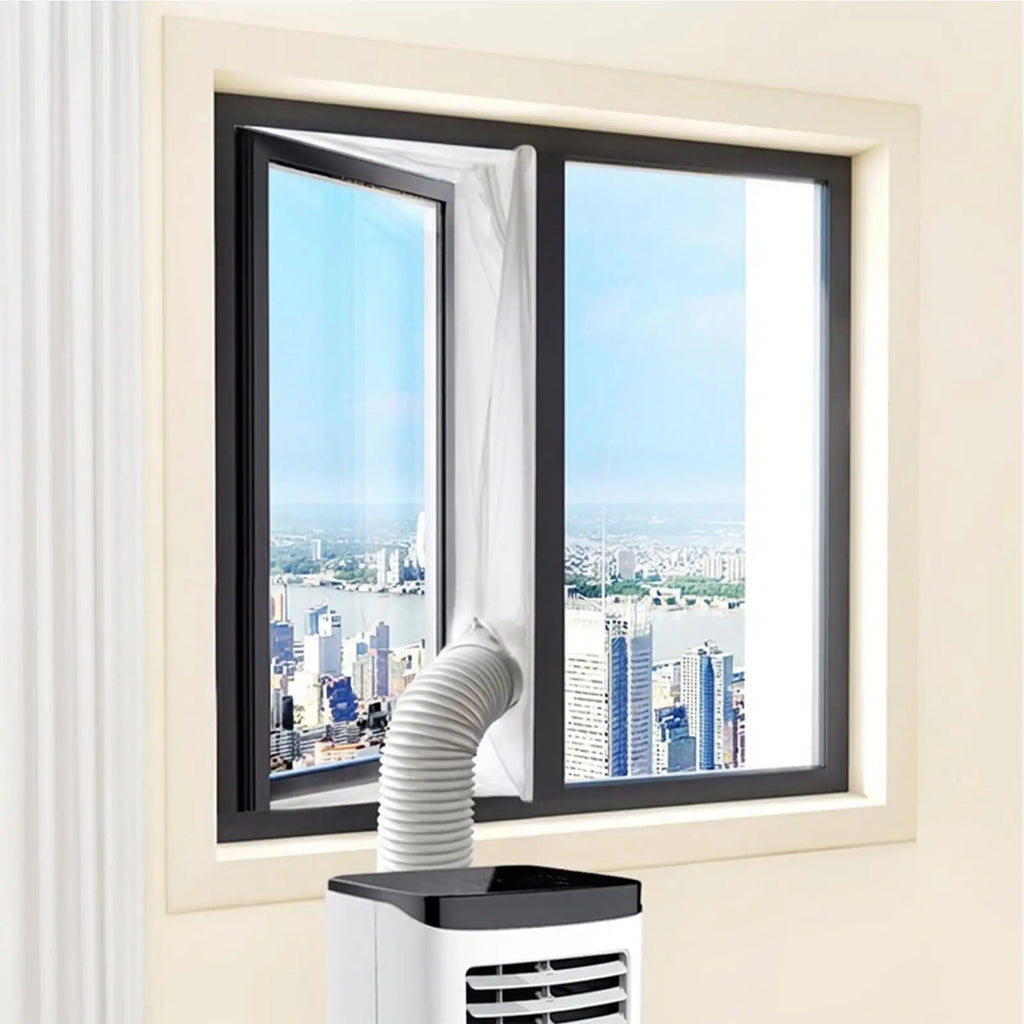 Portable AC Unit Window Seal Insulation Set with Zip Vent Sealing Kit for Home Bedroom Apartment Dormitory Workshop Office Vue