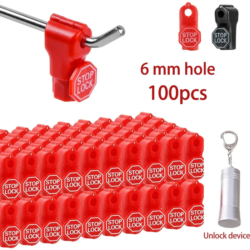 100-Pack 6mm Magnetic Peg Hook Stop Locks for Retail Displays Retail Security Hook Lock Vue