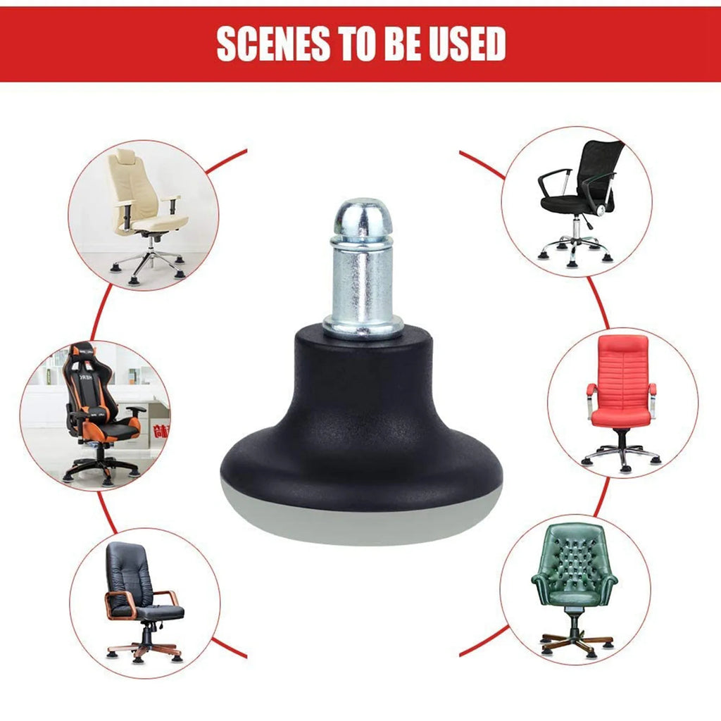 ABKW-10Pcs Bell Glides Replacement Office Chair Wheels Stopper Office Chair Swivel Caster Wheels, 2 Inch Stool Bell Glides Vue