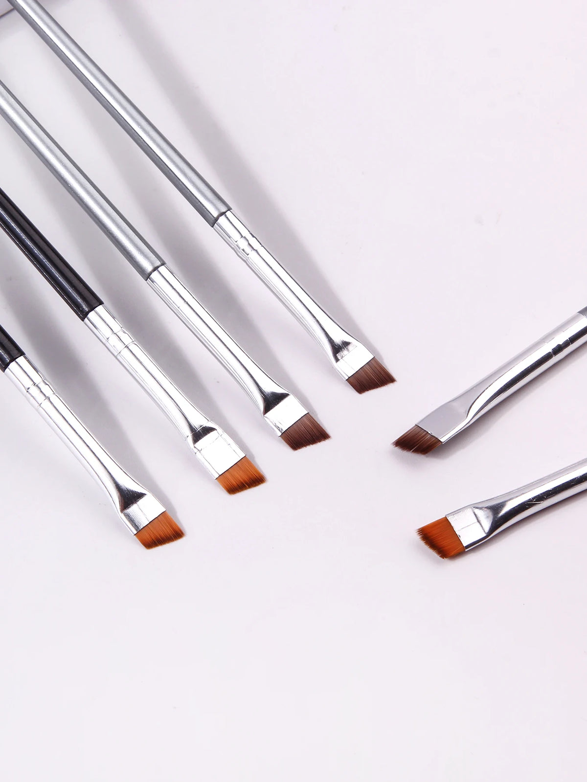 6PCS Thin Eyeliner Makeup Brush Set Fine Liner Brushes Professional Angled Eyebrow Brush High Quality Brow Contour Makeup Tool Vue