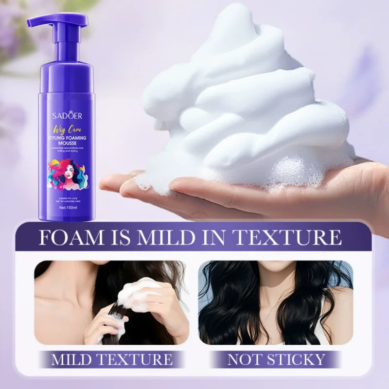 150ml Styling Foam Mousse, Containing Aloe Vera Extract, Glycerin and Other Skin-Friendly Ingredients, the Foam Mousse Has a Gentle, Non-Sticky Texture That Moisturizes Hair, Makes It Naturally Voluminous, and Provides a Long Vue