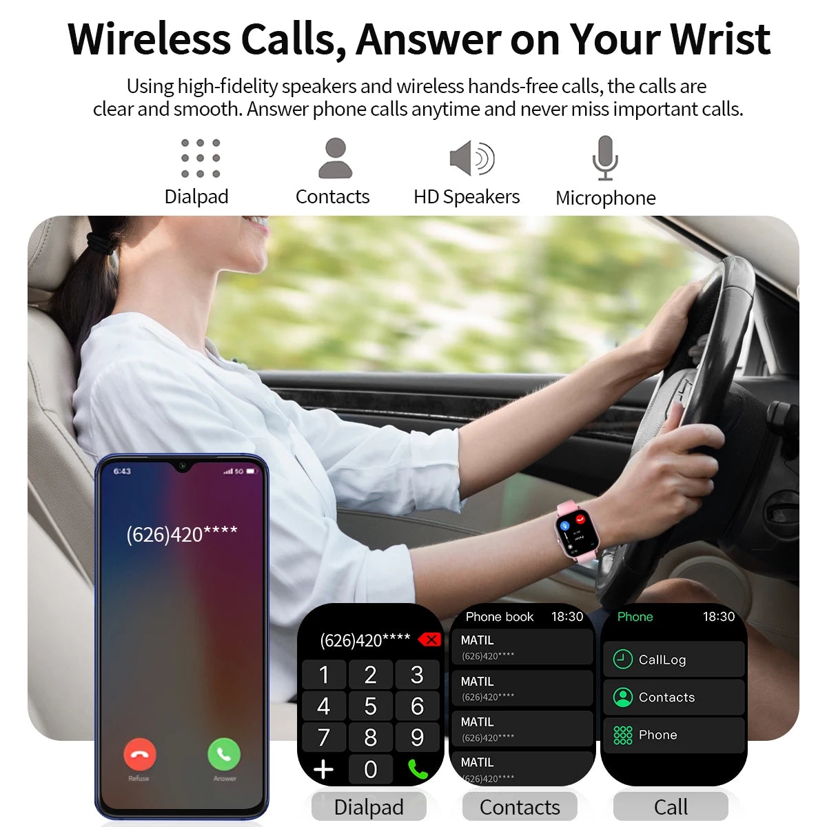 New Smartwatch BT Call Health&Sleep Monitoring 1.83''HD Screen Kids Smart Watch Waterproof Fashoin Sports Bracelet For Women Men Vue