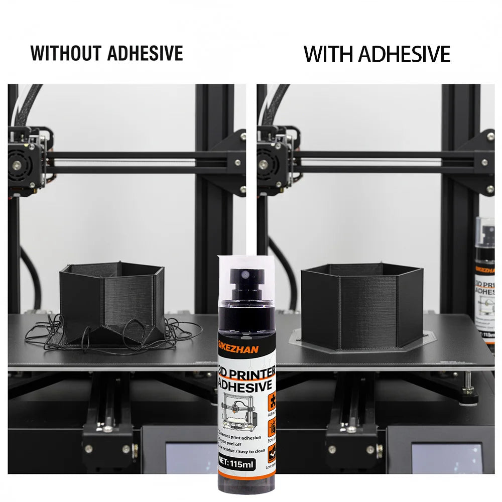SIKEZHAN 3D Printer Maintenance Set 115ml Adhesion & 2PCS 1m Cleaning Parts for PEI Glass Plate Nozzle Residue Remover Upgrade Vue