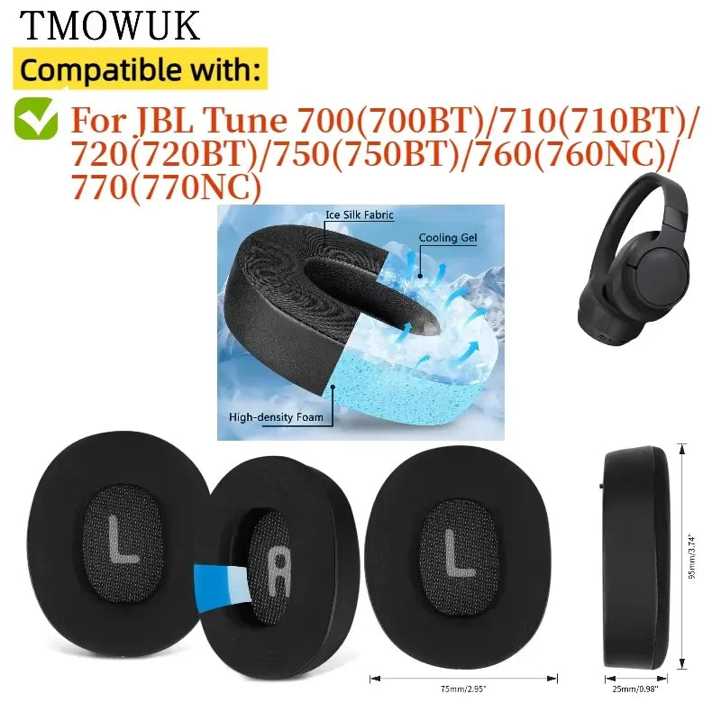 Replacement Ear Pad for JBL Tune 700(700BT)/710(710BT)/720(720BT)/750(750BT)/760(760NC)/770(770NC) Headphones Ice gel Vue
