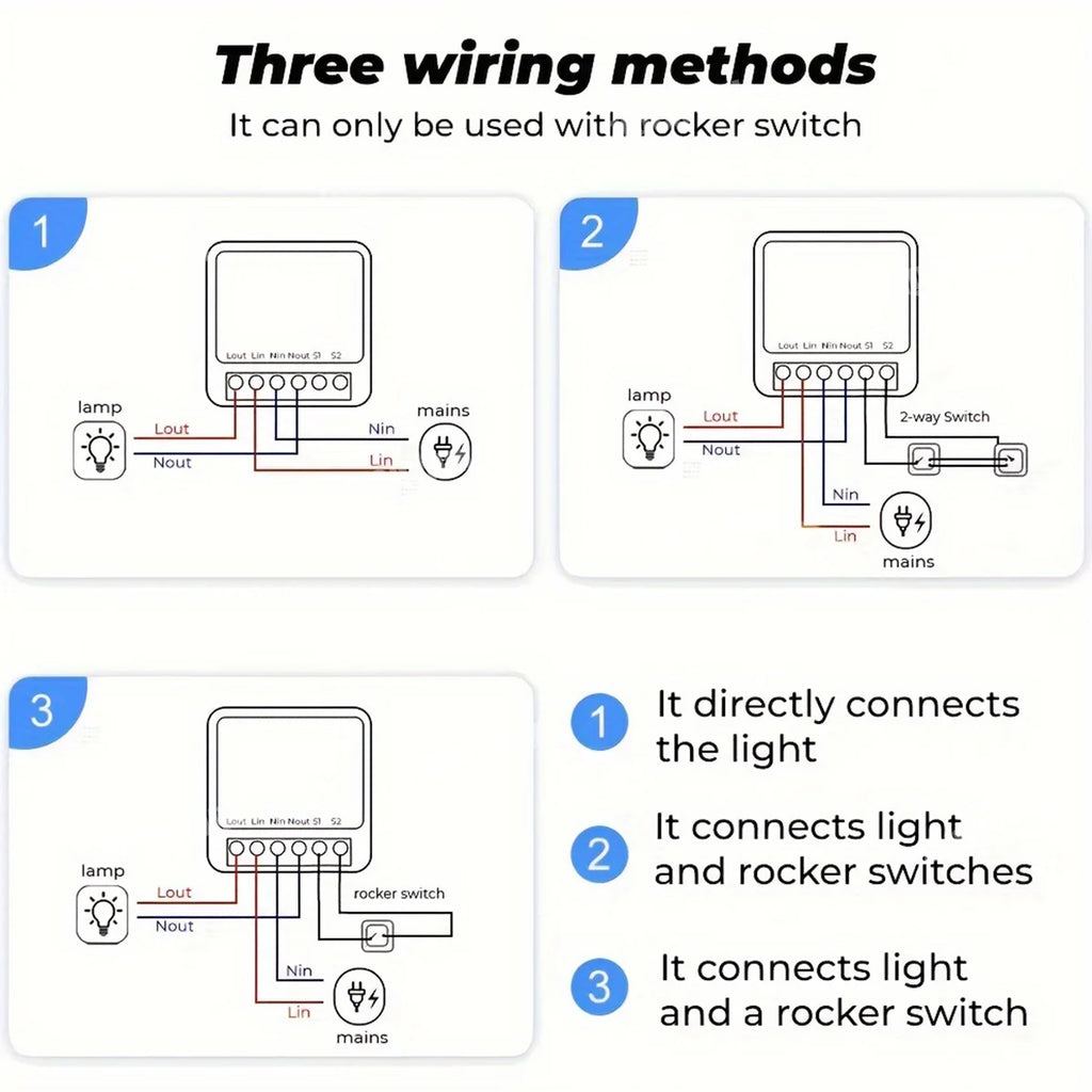 Mini Smart Switch Zigbee 3.0 16A/20A 2 Way Control For Tuya DIY Light Switch Module Home Automation Zigbee Gateway Required Vue