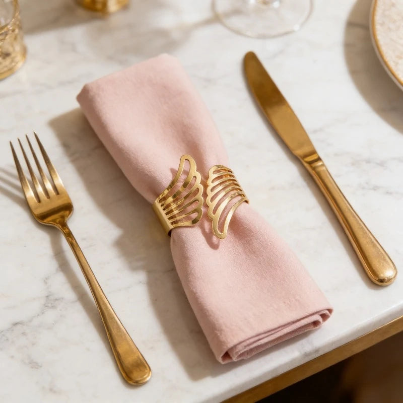 1-24PCS Minimalist Butterfly Wing Napkin Rings Luxury Hotel and Wedding Fine Dining Table Decor Napkin Holders Vue