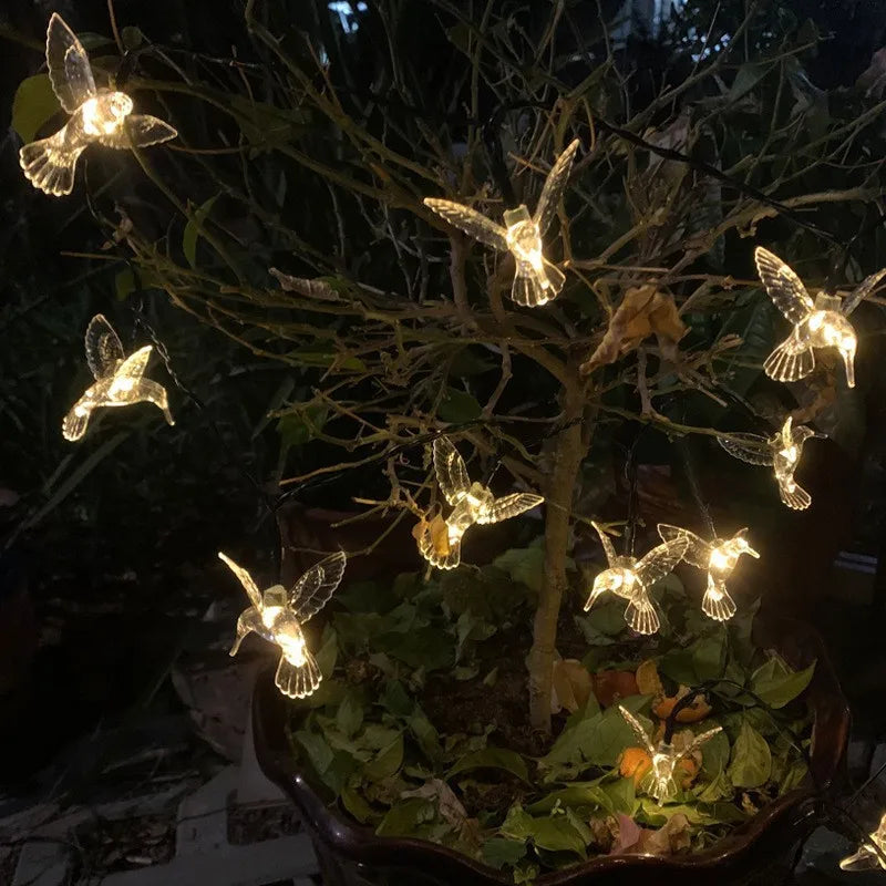 Solar Hummingbird String Lights Outdoor Fairy Lights with 8 Modes Waterproof Solar Powered for Patio Yard Christmas Decor 691 Vue