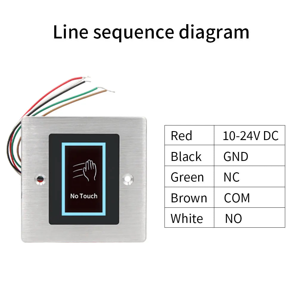 Waterproof 10-24V Touchless Door Access Control Electronic Lock Release Switch IR Contactless Infrared No Touch Exit Button Vue