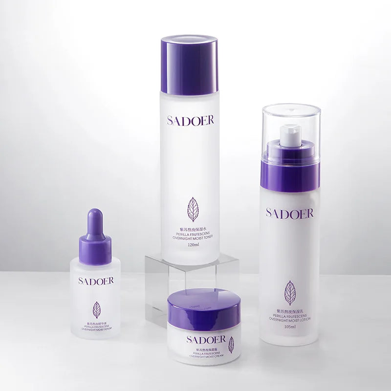 Perilla Overnight Four-Piece Set for Hydrating, Moisturizing, and Nourishing Skin Care, Improving Dullness and Making Skin Smooth and Tender. Skin Care Product Set That Moisturizes, Softens, and Cares for Beautiful Skin, Impr Vue