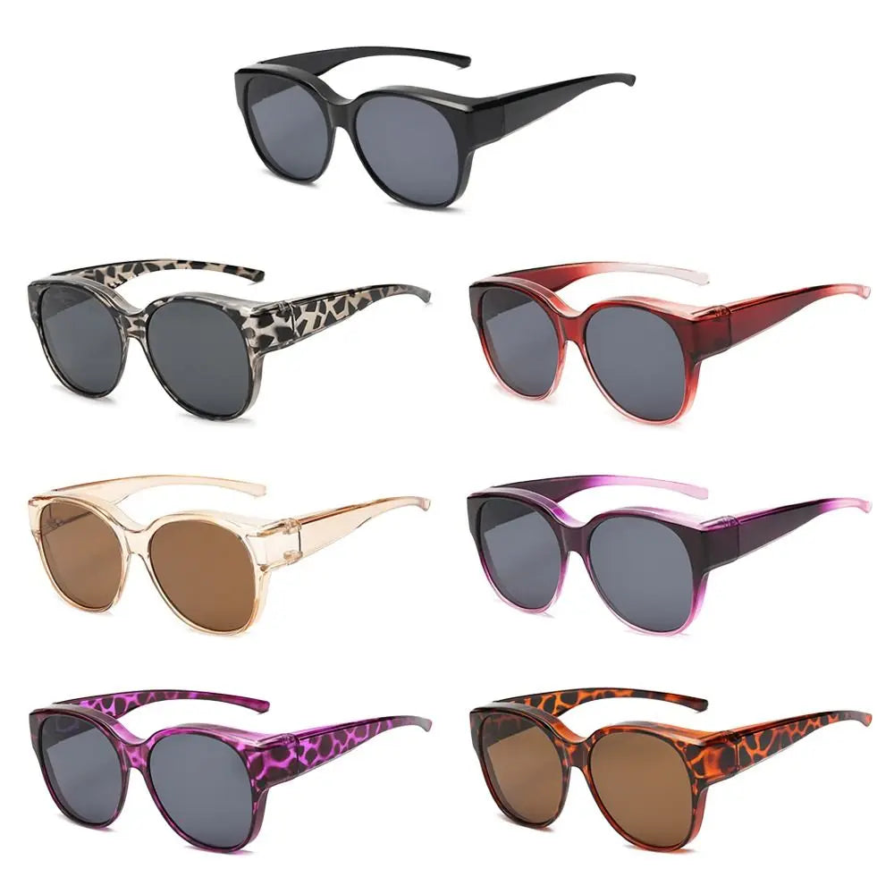 Fashion UV Protection Driving Sunglasses Round Frame Y2K Wear Over