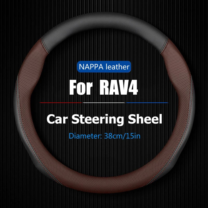 Breathable Car Steering Wheel Booster Cover For Toyota RAV4 2020-2024 ,2013-2019 Artificial Leather Anti-skid Accessories Vue
