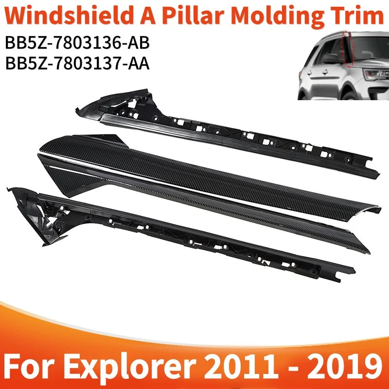 Car Windshield Exterior Trim Panels Windshield A Pillar Molding Trim For Explorer 2011 To 2019 BB5Z-7803136-AB BB5Z-7803137-AA Vue