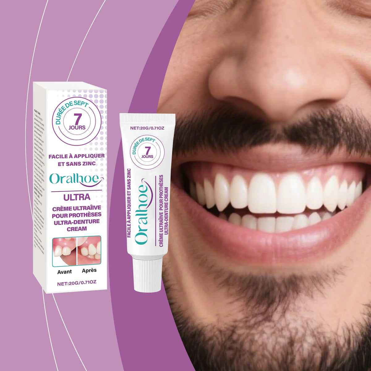 Denture Adhesive, Comfort Care, All-Day Secure Hold, Beautiful Smile Enhancement, Easy to Apply & Long-Lasting, Safe for Daily U Vue