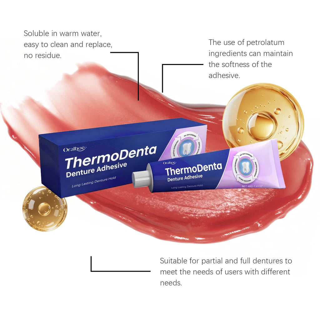 Denture Adhesive Cream - Natural Fit, Secure Hold, Comfortable Denture Fixative, Long-Lasting Seal for Upper & Lower Dentures Vue