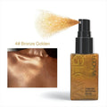Intense Shimmer Spray Golden Brown Face Leg Contour Brighten Glitter Quick-Drying Non-Sticky Glitter Spray Liquid Highlighter Vue 04 Bronze Golden