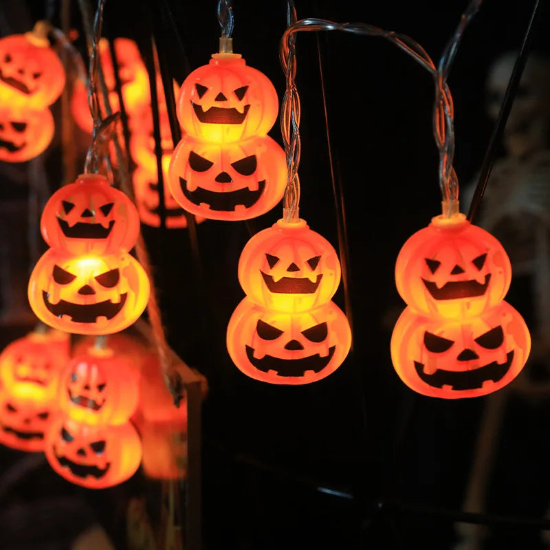 Halloween Pumpkin String Lights Jack-O-Lantern Pumpkin Ghost Lights for Indoor Outdoor Window Decor Party Decorations N08 Vue