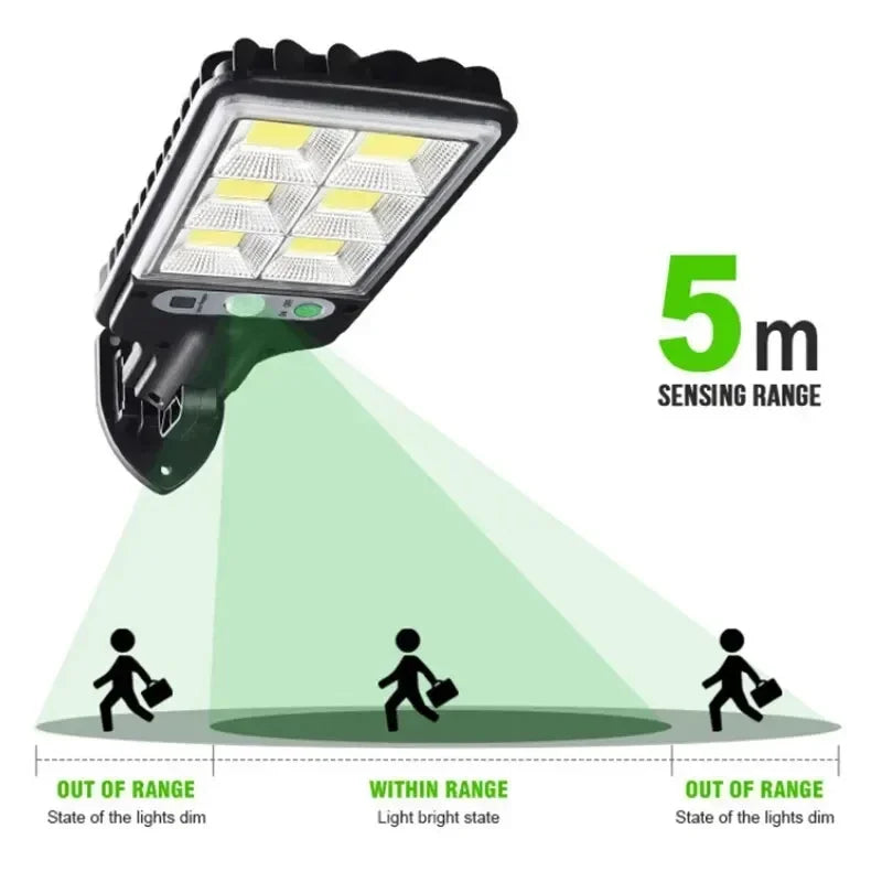 Outdoor Led Solar Light 72 COB Wall Lamp with PIR Motion Sensor Sunlight Rechargeable Waterproof Garden Fence Yard Auto On/Off Vue