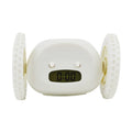 4 Colors Magical Moving Whee Alarm Clock Silent Unique Running Wheel Clock Lazy Alarm Clock Snooze Desktop Clock Home Decor Vue White