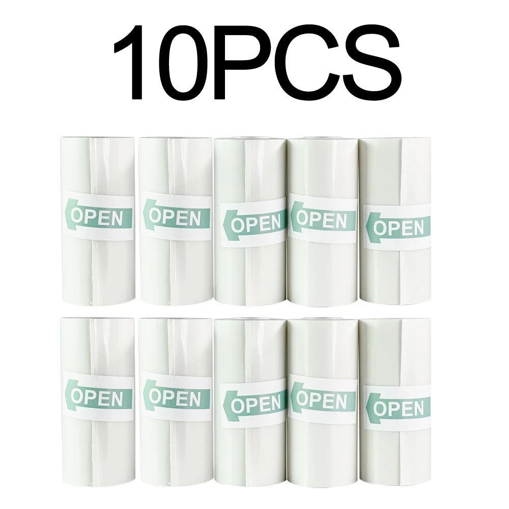 Clear Self-Adhesive Thermal Printer Paper - 57mm Transparent Stickers for Mini Portable Wireless Receipt Printers, HD Print Vue 10 rolls