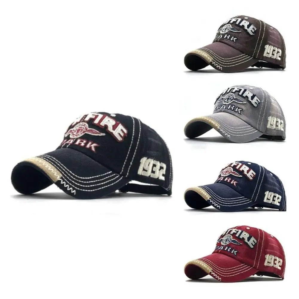 Hip Hop Letter Embroidery Baseball Caps Adjustable Vintage Distressed