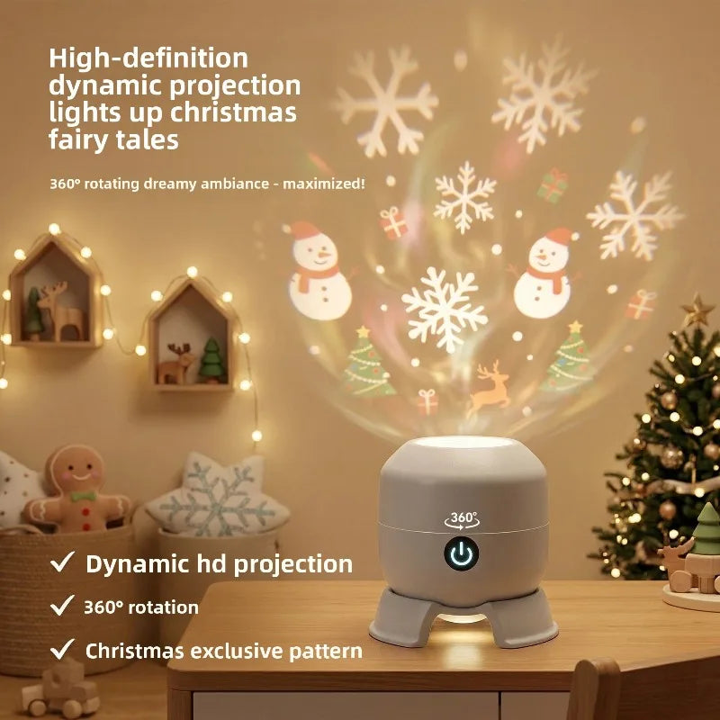 1-4pcs High Definition Dynamic Rotating Projector Night Light Starry Sky Christmas Snowflake Ocean for Bedroom Home Decor Vue