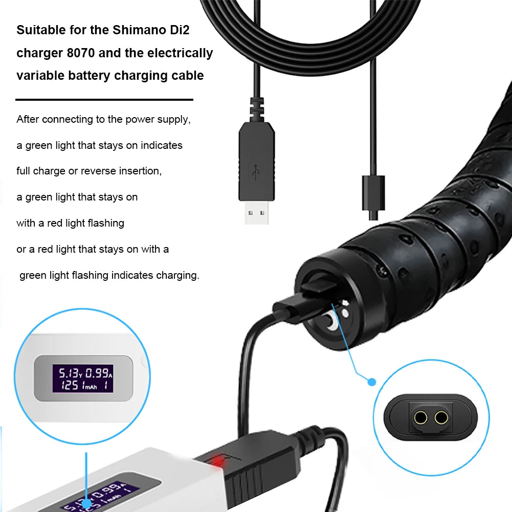 Di2 USB Charge Cable for Shimano 6870 9070 8050 8070 9150 XT XTR SM-BCR1/BCR2 Charger Adapter Replacement Battery Charger Vue