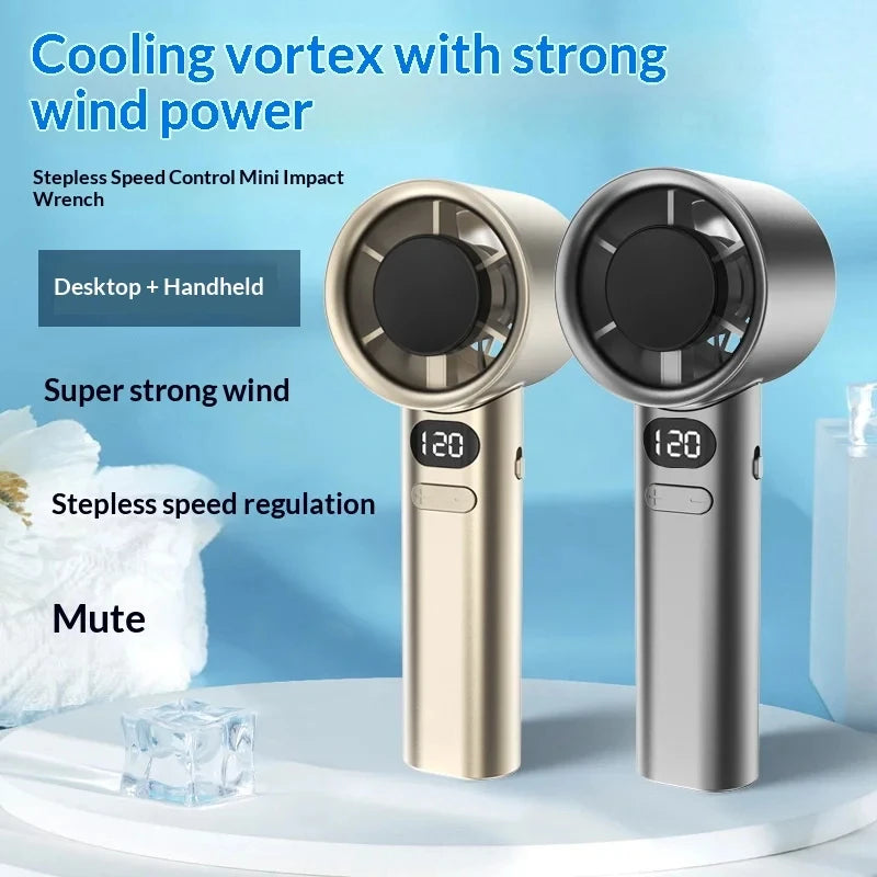 HOMEFISH Portable Handheld Fan USB Rechargeable Bladeless High-speed