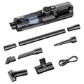17000PA Car Vacuum Cleaner Rechargeable High Power Mini Vacuum Cleaner with LED Light Portable Cordless Compressed Air Duster Vue Black Grey