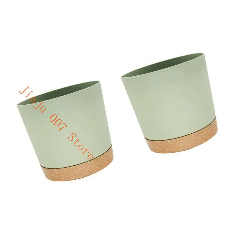 10-Inch Resin Succulent Planter Pots with Drainage Tray – Set of 2 Resin Plant Pots Vue