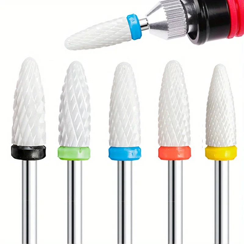 Corn Ceramic Nail Drill Bits Set Milling Cutter for Manicure Drills Electric Nail Files Cuticle Remove Nail File Art Tools Vue