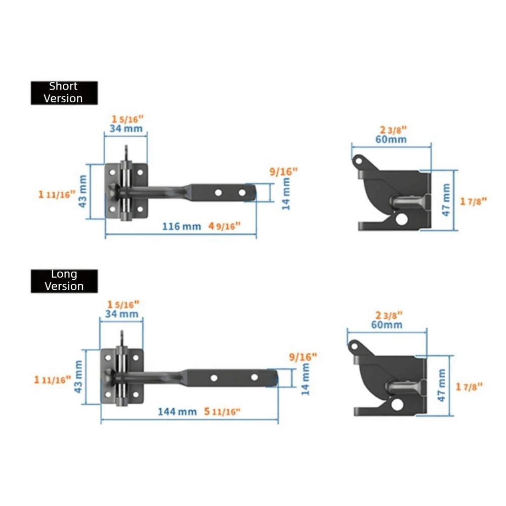 Carbon Steel Self-Locking Gate Lock Heavy Duty Automatic Gate Bolt Lock Multi-Functional Post Mounted Gravity Lever Locking Vue