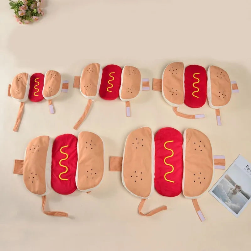 Hot Dog Plush Dog Costume Funny Pet Clothes For Small Medium Corgi Dachshund Cute Halloween Party Birthday Photo Prop Gift Vue