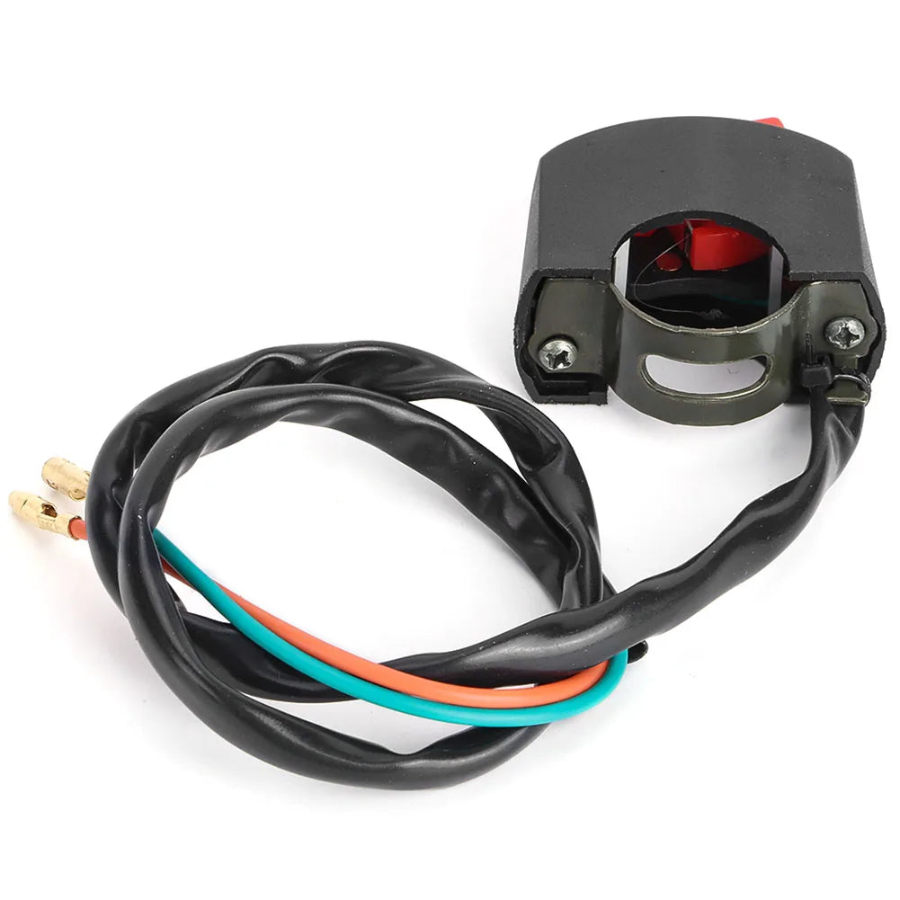 Motorcycle 7/8 inch handlebar-mounted LED headlight with push-button motorcycle handlebar control Vue