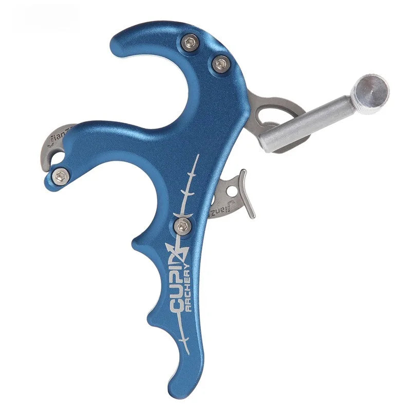 Bow and Arrow Metal Grip Spreader Four-finger Release AccessoriesBow and Arrow Accessories Outdoor Archery High Precision Stable Vue blue