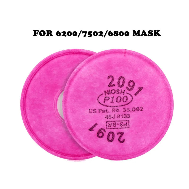 New 2pcs 2091/2097 Cotton Filters Replaceable Filtering For 6200/7502/6800 Dust Gas Mask Accessories Painting Spraying Vue
