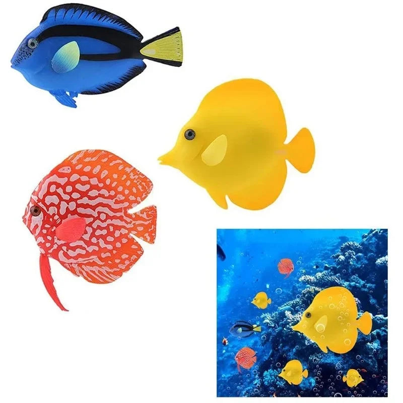 10pcs Random Artificial Marine Tropical Fish Aquarium Ornament Plastic Fish Floating Fish Tank Accessories Decoration Vue